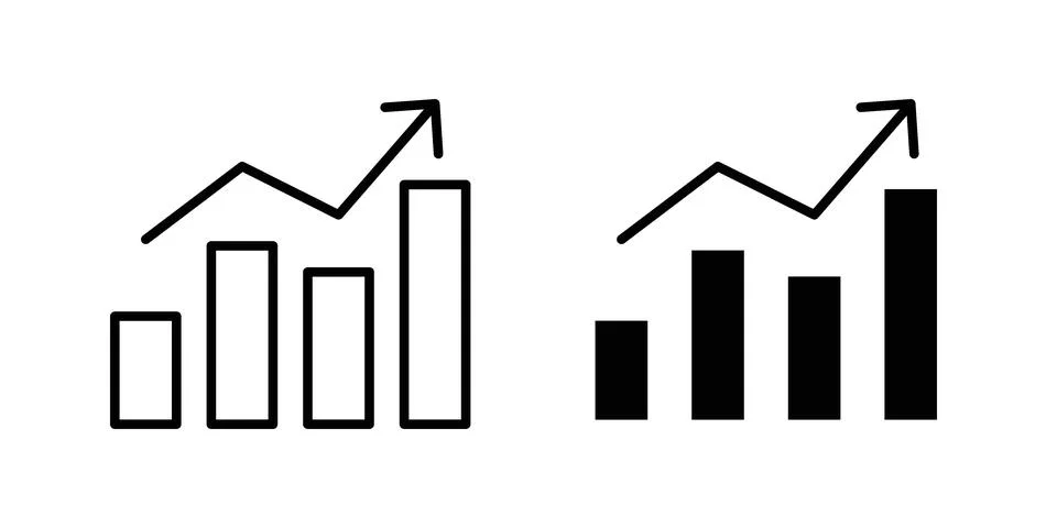 Statistics icon illustration vector, icon set for apps Stockillustratie