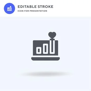 Statistics icon vector, filled flat sign, solid pictogram isolated on white Stock Illustration