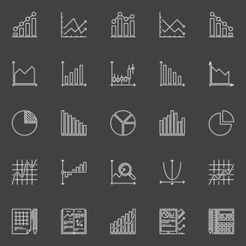 Statistics icons collection Stock Illustration