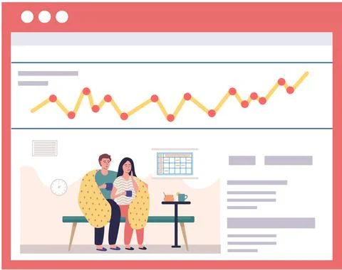Statistics of illnesses. Data chart poster. People in relationships on treatment Stock Illustration