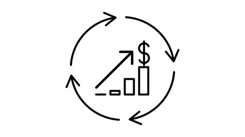 Statistics improvement line animation. Efficiency growth animated icon. Spi.. Stock Footage 323379470