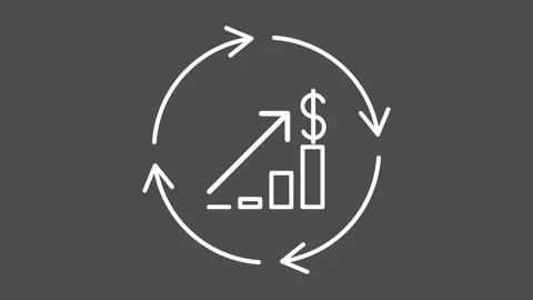 Statistics improvement white line animation. Efficiency growth animated ico.. Stock Footage 323379469