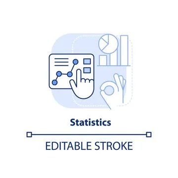 Statistics light blue concept icon Stock Illustration