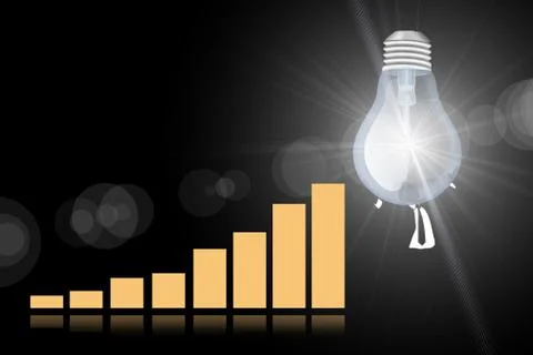 Statistics with light bulb for motivating Stock Illustration