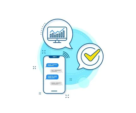 Statistics line icon. Data analysis sign. Vector Stock Illustration