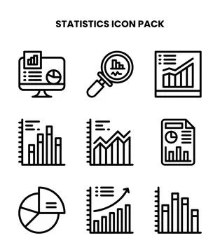 Statistics Line Icons Pack Stockillustratie