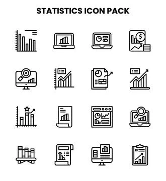 Statistics Line Scalable Icons Pack Ilustración de archivo