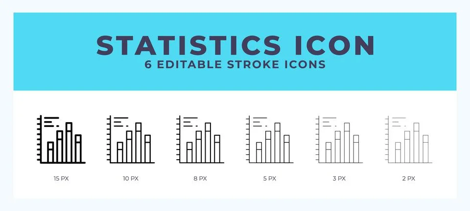 Statistics lineal icon symbol vector. Black outline for web. App. Presentat.. Illustrazione stock