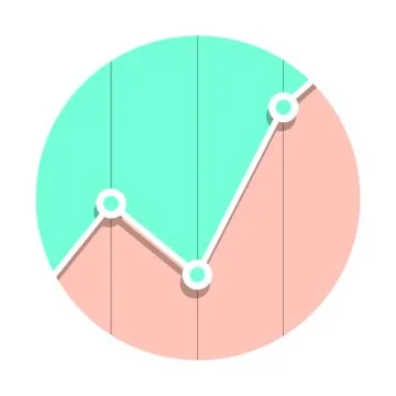 Statistics market graph icon flat style Stock Illustration