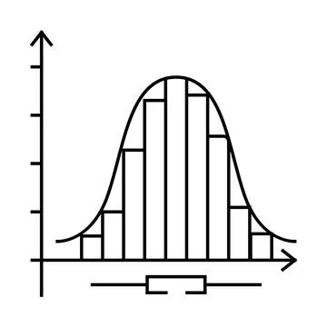 Statistics math science education line icon vector illustration Illustrazione stock