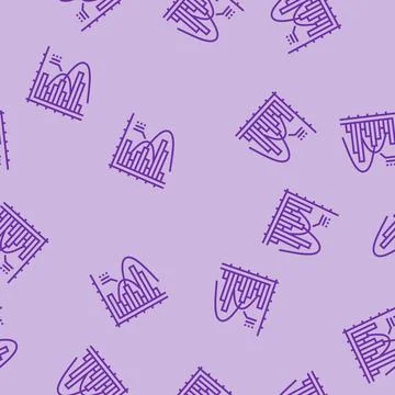 Statistics math science education line seamless pattern Stock Illustration