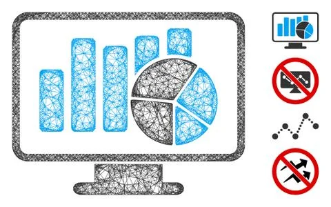 Statistics Monitoring Web Vector Mesh Illustration Stock Illustration