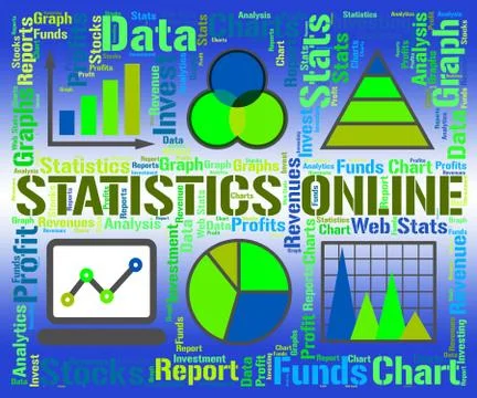 Statistics Online Represents Business Graph And Analysis Illustrazione stock
