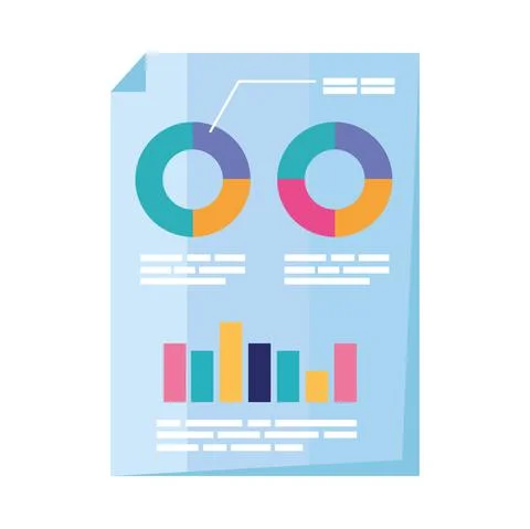 Statistics in paper document Illustrazione stock