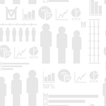 Statistics pattern seamless. Graph and chart background. vector texture Stock Illustration