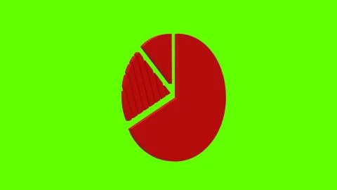 Statistics pie chart red set icon 3d illustration rotation Stock Illustration