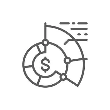 Statistics, pie chart, reports, graph, business plan line icon. 스톡 일러스트