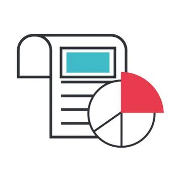 Statistics pie infographic with receipt Stock Illustration