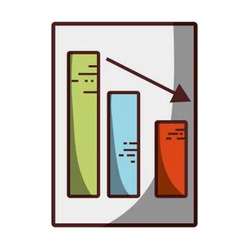 Statistics report business decrease icon isolated design shadow 库存插图