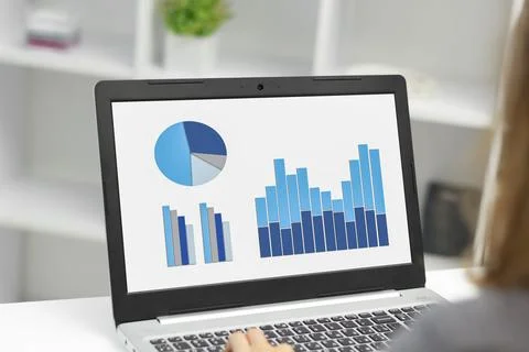 Statistics report graphs Stock Photos
