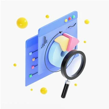Statistics research concept 3D illustration Stock Illustration