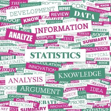 STATISTICS STATISTICS. Background concept wordcloud illustration. Print co... Stock Photos