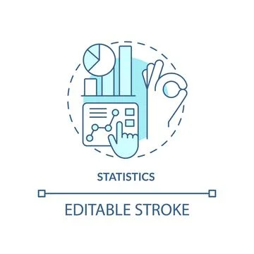 Statistics turquoise concept icon Stock Illustration