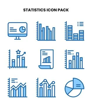 Statistics Two Colour Design Icons Pack Stockillustratie