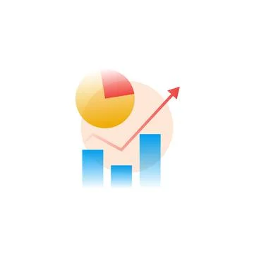 Statistics. Vector icon in gradient style. Editable illustration Stock Illustration