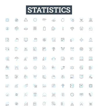 Statistics vector line icons set. Statistic, Analytics, Data, Variables 库存插图