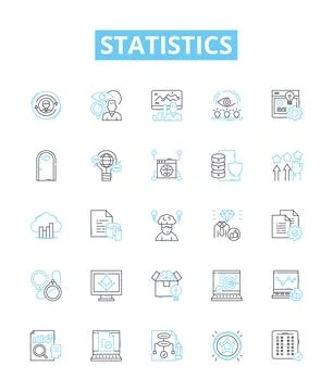 Statistics vector line icons set. Statistic, Analytics, Data, Variables Illustrazione stock