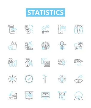 Statistics vector line icons set. Statistic, Analytics, Data, Variables Illustrazione stock