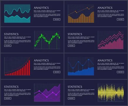Statistics Visual Presentation Vector Illustration Illustrazione stock
