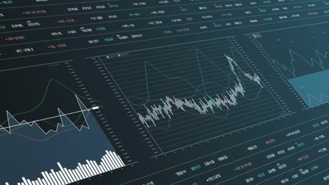Stats analysis reports and financial data 3D 4K. Stock Footage 165171097