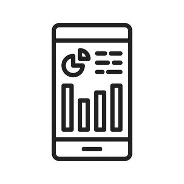 Stats on Cell icon vector image.  Illustrazione stock