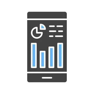 Stats on Cell icon vector image. Illustrazione stock