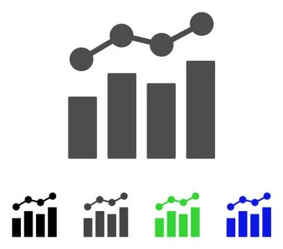 Stats Charts Flat Icon Stock Illustration