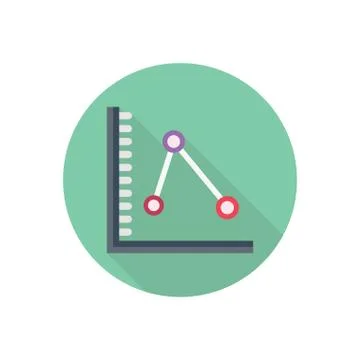 Stats flat color icon Stock Illustration
