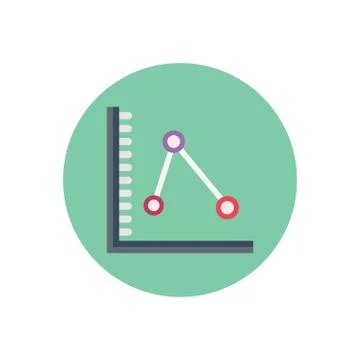 Stats flat color icon Stock Illustration