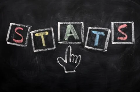 Stats with a hand cursor Foto stock