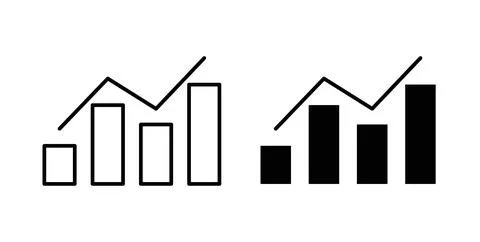 Stats icon in black and white. vector icon pack for websites Stock Illustration