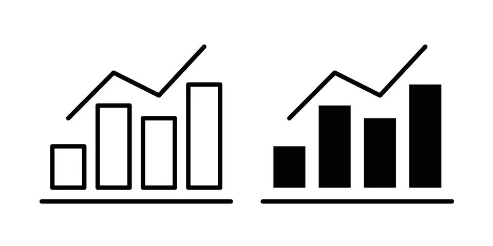 Stats icon concept logo design collection イラスト素材