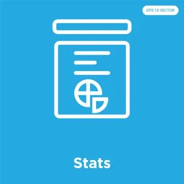 Stats icon isolated on blue background Free Stock Illustration