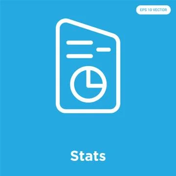 Stats icon isolated on blue background Free Stock Illustration