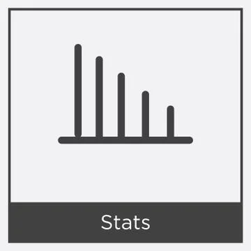 Stats icon isolated on white background Free Stock Illustration
