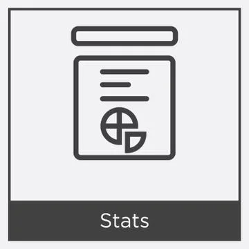 Stats icon isolated on white background Free Stock Illustration