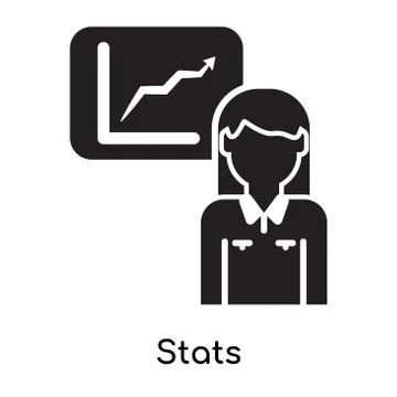 Stats icon isolated on white background Free Stock Illustration
