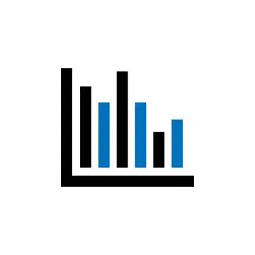 Stats icon logo design template isolated illustration Stock Illustration