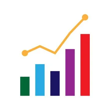 Stats icon logo design template isolated illustration Stock Illustration