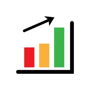 Stats icon logo design template isolated illustration Stock Illustration